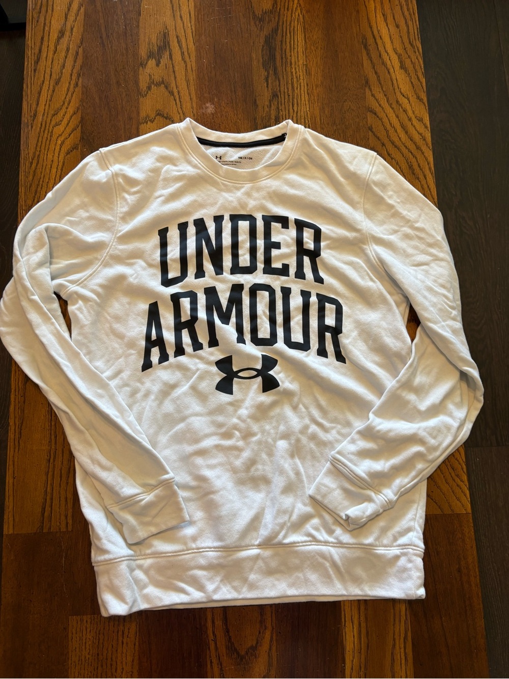 Under Armour White Crewneck Sweatshirt with Black Trim